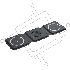 Беспроводное зарядное устройство Rexant с MagSafe 3в1, Qi, 15Вт, черный