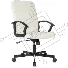 Кресло компьютерное Бюрократ Triest Fabric молочный Velvet 20 крестов. металл черный Кресло компьютерное Бюрократ Triest Fabric молочный Velvet 20 крестов. металл черный