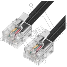 Патч-корд телефонный ExeGate TC4P4C-2M (шнур для телефонной трубки, витой, RJ-10 (4P-4C), 2м, черный)