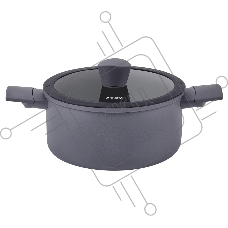 Кастрюля Maunfeld ASTRID MF24ASTR1CR из кованого алюминия со стеклянной крышкой, 24см, 4.6 л