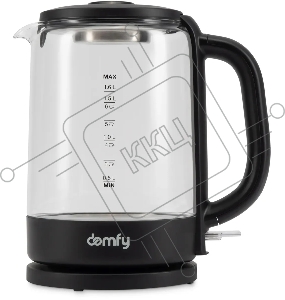 Чайник электрический Domfy DSB-EK304 1.7л. 2200Вт черный (корпус: стекло)