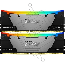 Оперативная память Kingston Fury Renegade, DDR4, 16GB (2x8GB), 4266MHz, CL19, DIMM, с радиатором, RGB, серебристый/черный
