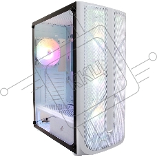 Корпус 1STPLAYER FIREBASE X4 White / ATX, TG / 4x120mm LED fans inc. / X4-WH-4F1-W