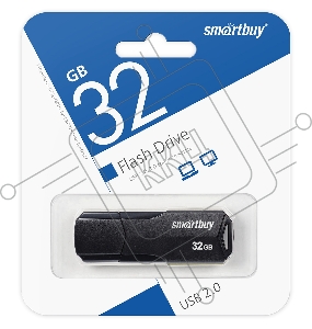 Накопитель  USB 2.0 SmartBuy 32GB CLUE Black (SB32GBCLU-K)