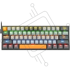 Клавиатура REDRAGON (72599) Fizz RU,Rainbow,красные свитчи, механическая