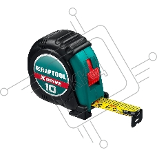 Рулетка KRAFTOOL X-Drive 10м / 25мм с ударостойким обрезиненным корпусом