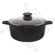 Кастрюля Maunfeld GALAXITE MF24GLX01CR 24 см, 4 л из литого алюминия со стеклянной крышкой