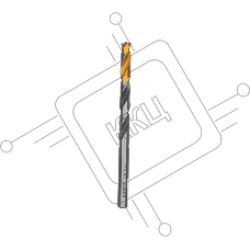 Сверло спиральное по металлу Denzel 8 x 117мм, Р6М5, Golden Tip, многогранная заточка
