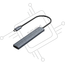 Концентратор Vention OTG USB 3.2 Gen 2 Type-C на 4 USB порта + USB-C PD Серый - 0.15м.