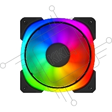 Вентилятор для корпуса Powercase СM21-14 ARGB черный, 140 мм, 1500 об/мин, 4 pin