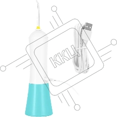 Ирригатор Kitfort КТ-2958-3 портатив. 4насад. бирюзовый/белый