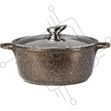 Кастрюля LARA LR02-203 Rio CHOCO 22х10см, 3.1 л, мрамор, капсулированное, индукц. дно, крышка