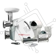 Мясорубка электрическая Белвар КЭМ-П2У-305-02 белый, 1800 Вт, 0.4 кг/мин, реверс, насадки - 9
