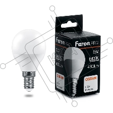 Лампа светодиодная Feron PRO LB-1406 (38067) 6 вт Е14 дневной матовый шар