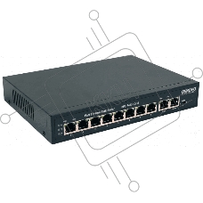 Коммутатор OSNOVO SW-20820(120W), 8×100 Мбит/с PoE + 2×1 Гбит/с, неуправляемый