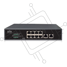 Коммутатор Uniview NSW2010-10GT-POE-IN, 8×1 Гбит/с PoE+ + 2×1 Гбит/с Uplink, неуправляемый