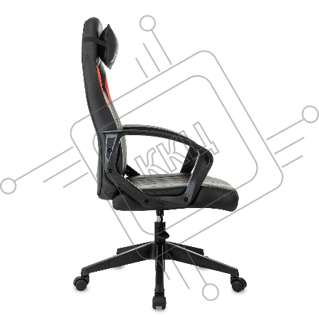 Кресло игровое Zombie 50 черный/красный эко.кожа крестов. пластик