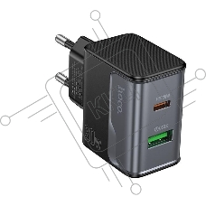 Сетевое зарядное устройство HOCO CS71A 1USB+1Type-C 3.0A PD20W+QC3.0 Midnight черный