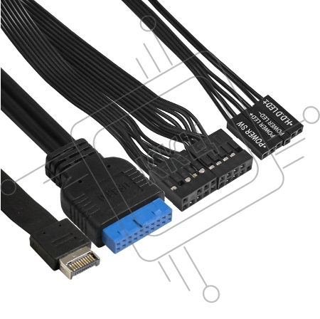 Корпус Desktop ExeGate MI-641-01C-TPS300 (mini-ITX/mATX, БП TPS300 с вент. 8см, 2*USB+2*USB3.0+TypeC, HD аудио, черный)