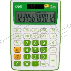 Калькулятор настольный Deli E1238/GRN зеленый 12-разр.