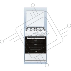 Плита газовая Cezaris ПГ 3200-05 белый, конфорок 4, духовка 59 л, 60 см x 85 см x 60 см