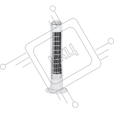 Вентилятор Energy EN-1622 TOWER белый, напольный, 50 Вт, 3 скорости, колонный