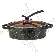 Сотейник LARA LR02-234 серия Orlean 28 см, 4.5 л, мрамор, Bronze, капсульное индукционное дно, крышка