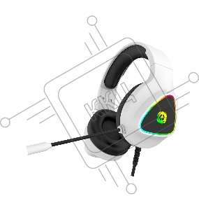Гарнитура  CANYON Shadder GH-6, RGB gaming headset with Microphone, Microphone frequency response: 20HZ~20KHZ, ABS+ PU leather, USB*1*3.5MM jack plug, 2.0M PVC cable, weight: 300g, White