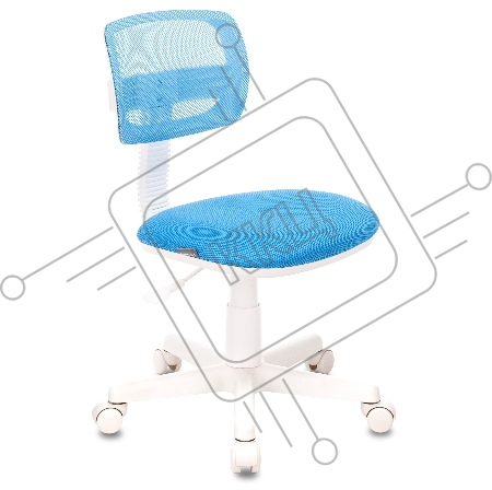 Кресло детское Бюрократ CH-W299/LB/TW-55 спинка сетка голубой TW-31 TW-55 (пластик белый)