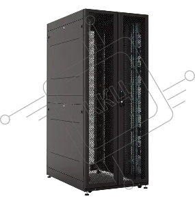 Шкаф серверный ПРОФ напольный 42U (800  1200) двери двойные перф. 2 шт., черный, в сборе