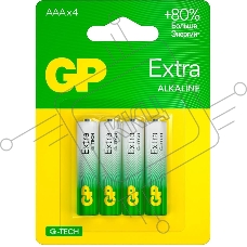 Батарея GP Extra Alkaline 24AXA21-2CRSBC4 AAA (4шт) блистер