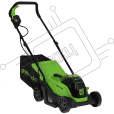Газонокосилка аккумуляторная GreenWorks GD24LM33k2, 24v, 33 см, 1хАКБ 2Ач и ЗУ  (2516107UA)