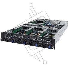 Серверная платформа Gigabyte G242-Z10 (rev. 100) 2U UP 4 x GPU Gen3 Server,NVIDIA NGG Ready server,Single AMD EPYC 7002 series processor family, 8-Channel RDIMM/LRDIMM DDR4 per processor, 8 x DIMMs,2 x 1Gb/s LAN ports (Intel I350-AM2), 1 x dedicated manag