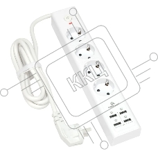 Сетевой фильтр Cablexpert Exnovo EXN-4-U4-W-2, 4р, 16А, 4хUSB, 3.4A, 2м, ур.защиты 4+, белый, коробка