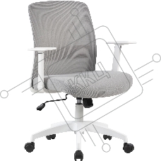 Кресло компьютерное Cactus CS-WMC333-GY серый, сиденье серый, сетка/ткань, низк.спин. крестов. пластик, пластик белый Кресло компьютерное Cactus CS-WMC333-GY серый, сиденье серый, сетка/ткань, низк.спин. крестов. пластик, пластик белый