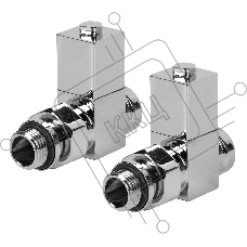 Набор дизайн-вентилей, CUBE, прямой (хром) 1/2