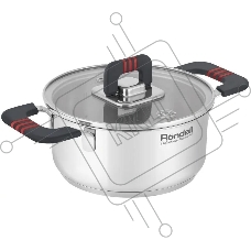 Кастрюля Rondell Stripes RDS-1636, 1.2л, 16см, с крышкой, сталь