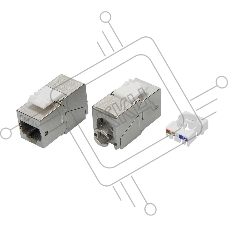Модуль Keystone RJ45 CAT6A экранированный (STP) 90градусов серебристый