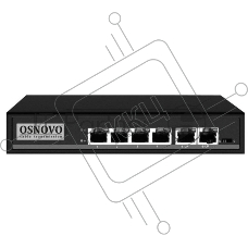 Коммутатор Osnovo SW-20600/A(80W), 6×100 Мбит/с (4×PoE), неуправляемый