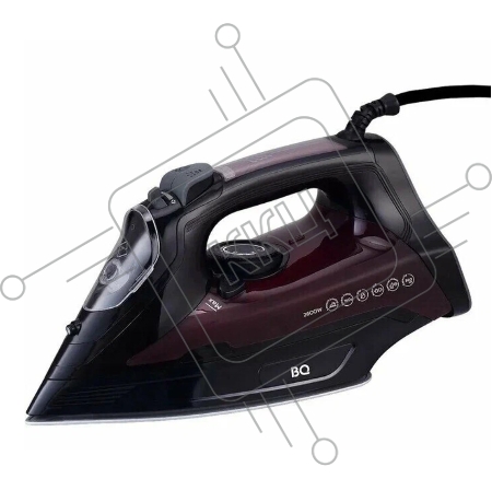 Утюг BQ SI1003 Black-Wine Red. Мощность 2600 Вт / Резервуар для воды 360 мл / Постоянная подача пара 35 г/мин / Паровой удар 160 г / Керамическое покрытие EasyGlidePRO / Защита от перегрева / Вертикальное отпраивание / Индикация готовности к работе / Мерн