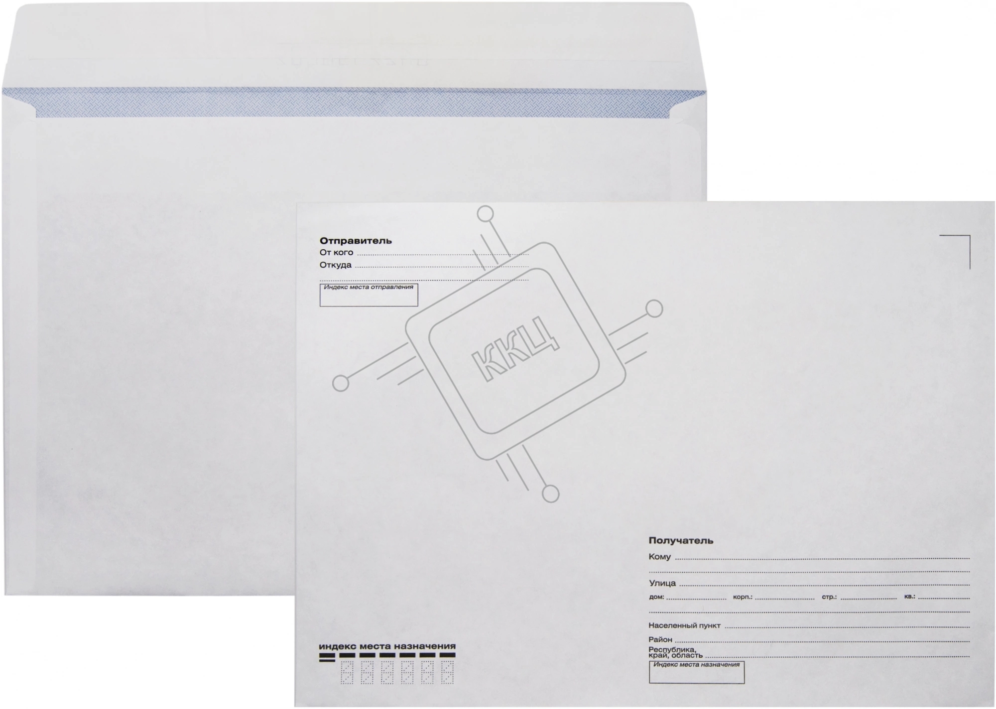 Конверт Silwerhof Eco С40.15.50 C4 229x324мм "Куда-Кому" белый, силиконовая лента 80г/м2 (упаковка: 50шт)