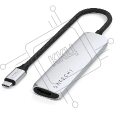 USB-концентратор Satechi 4-in-1 USB-C Slim Multiport Adapter 4K (Type-C, HDMI, 2x Type-A), до 80 Вт, Серебристый Док-станция ST-P4SS