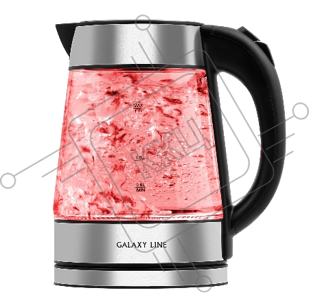 Чайник электрический GALAXY LINE GL 0561, стекло, 2200 Вт, 1,7 л, многоцветная LED-подсветка, съемный фильтр, корпус из термостойкого стекла