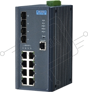 Управляемый коммутатор EKI-7712E-4F-AE Advantech Ethernet, 8 портов RJ-45, 4 порта Gigabit SFP, металлический корпус, IP30