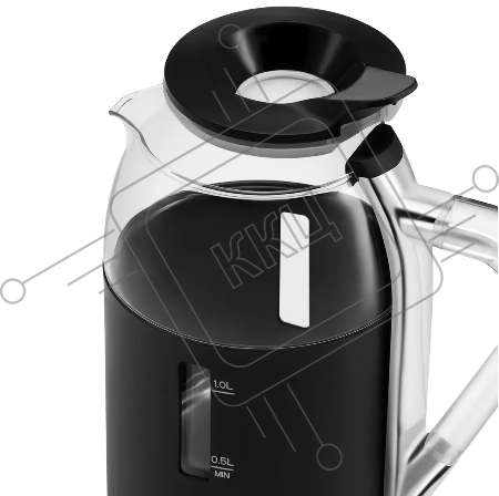 Чайник электрический Polaris PWK 1563CGL 1.5л. 2200Вт черный/прозрачный (корпус: пластик)