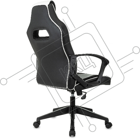 Кресло игровое Zombie 400 черный/белый ткань/эко.кожа крестов. пластик