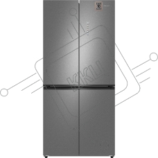 Холодильник Weissgauff WCD 450 Bru Steel Glass NoFrost Inverter матовая сталь трехкамерный 287/163л морозилка снизу, No Frost, Side by Side