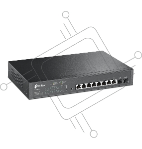 Коммутатор TP-Link JetStream 10-Port Gigabit Smart Switch with 8-Port PoE+, 8× Gigabit PoE+ Ports, 2× Gigabit SFP Slots, 802.3at/af, 150 W PoE Power, 1U 13-inch Rack-mountable Steel CaseIntegration with Omada SDN Controller, 802.1Q VLAN, STP/RSTP/MSTP, IG