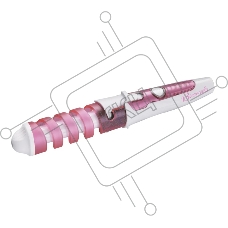 Щипцы для завивки волос Волжанка ПЛК-005 розовый/белый, 19 мм, 200 °C, 1 режим
