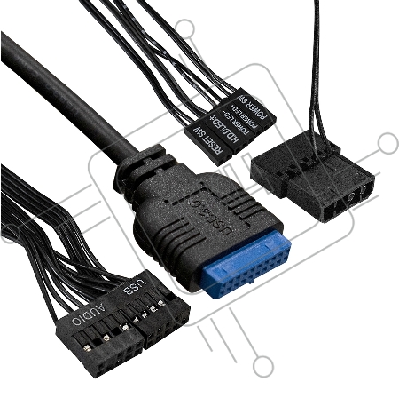Корпус Minitower ExeGate mEVO-7803 (mATX, без БП, 2*USB+1*USB3.0, HD аудио, черный, 2 вент. 12см с RGB подсветкой)
